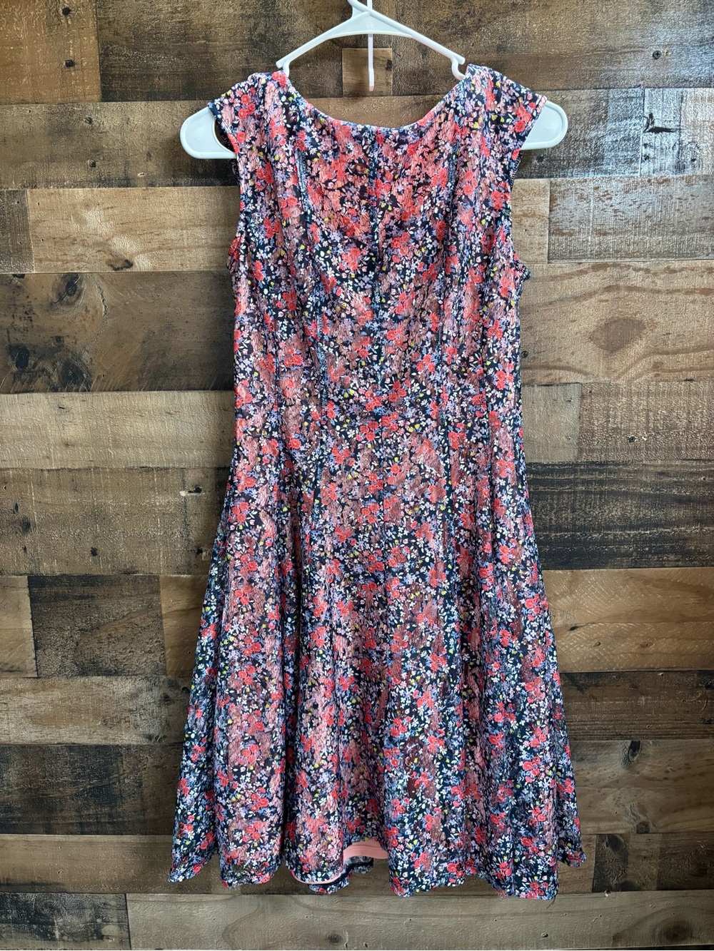 Danny & Nicole Coral Floral Sleeveless Midi Dress
